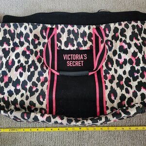 Victoria's Secret Black/Pink Leopard Print Weekender Tote Bag **USED**